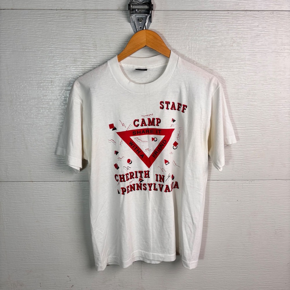 Vintage 90s Camp Cherith Staff T Shirt Screen Stars Best Pennsylvania USA Large